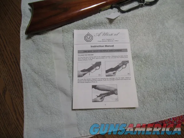 Like New Uberti Model 1866 "Yellow Boy" Lever Action Rifle, 38 Spl, 20" Hexagon Barrel, 10 rnd Tube Mag