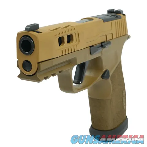 Sig Sauer P365 Two-Tone Brown XMACRO TACOPS Handgun 9mm Luger 17rd Magazines(4) 3.7" Barrel