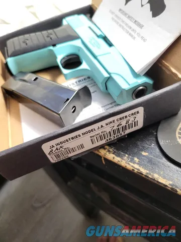 JA Industries J.A. Nine 9mm Pistol in Aqua Finish