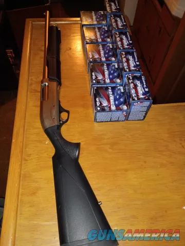 Pump Action 12 gauge (Never Fired) along with 10 boxes of 25 shells