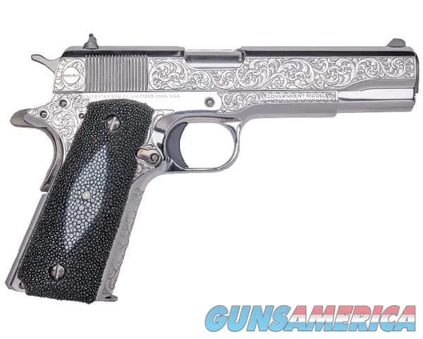 Colt 1911 Tuxedo .38 Super 5" SS Engrave...
