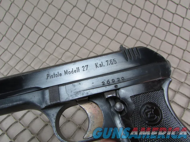 Czech VZ27 Nazi Marked Pistol 32 ACP #20920