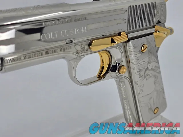Custom Colt Trump USA 24K Gold Nickel Engraved Colt 1911