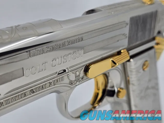 Custom Colt Trump USA 24K Gold Nickel Engraved Colt 1911