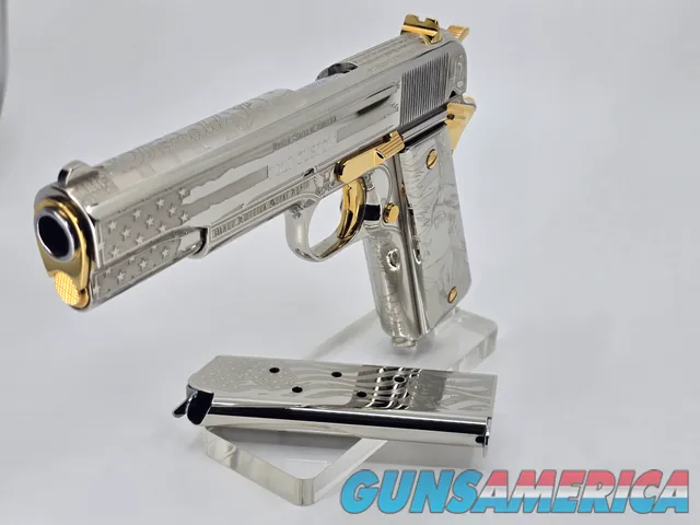 Custom Colt Trump USA 24K Gold Nickel Engraved Colt 1911