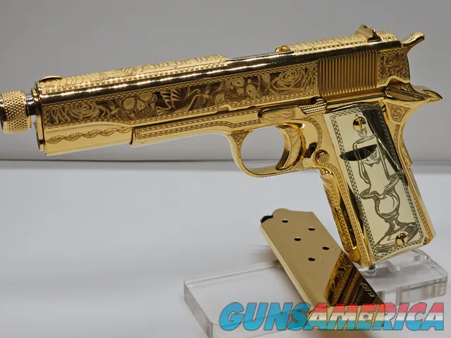  Custom 24K Gold Día de los Muertos 1911