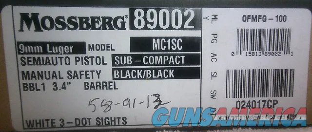 Mossberg MC1sc 9mm Subcompact Pistol in Box