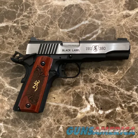 Browning 1911-380 Black Label Rosewood Handle with Case/Mags Never Fired
