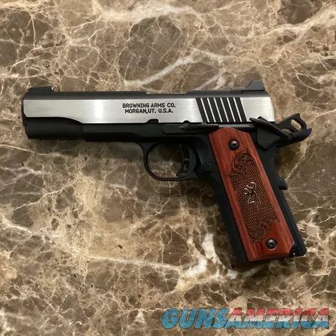 Browning 1911-380 Black Label Rosewood Handle with Case/Mags Never Fired