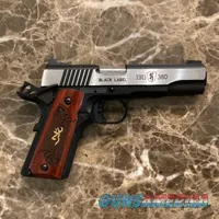 Browning 1911-380 Black Label Rosewood Handle with Case/Mags Never Fired