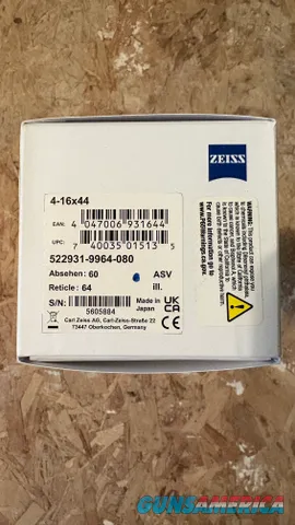 Zeiss 4-16x44 ASV Scope with Reticle 64
