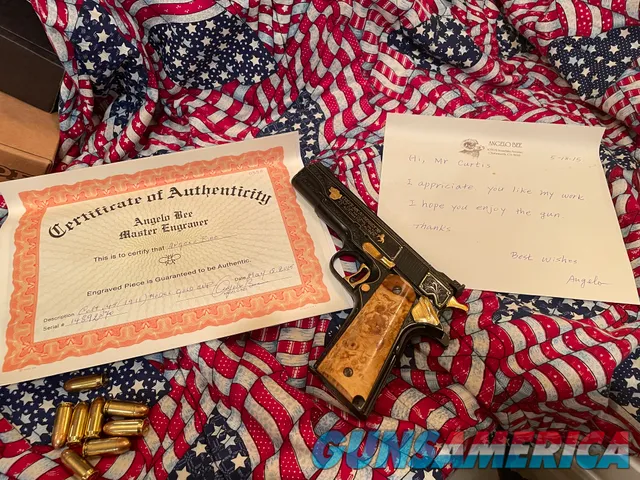 Custom Engraved Colt 1911 Gold Cup .45 A...