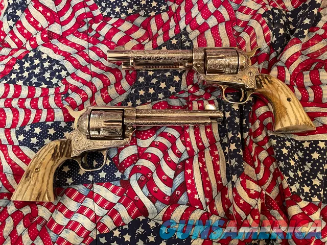 Colt Single Action Army .45 Engraved Pai...