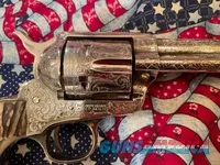 Colt Single Action Army .45 Engraved Pair with Stag Grips