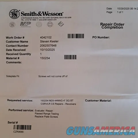 S&W Model 29-10  4 inch 
