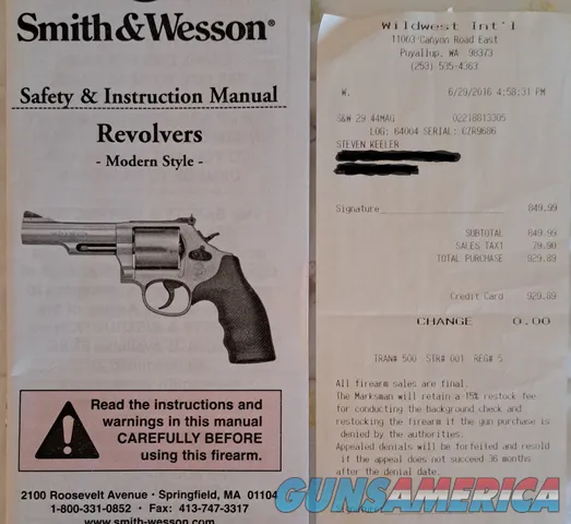 S&W Model 29-10  4 inch 