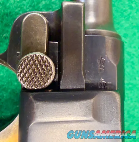 1906 DWM American Eagle Luger – All Matching #s – Grip Safety – Original Wood-Base Mag SN 46586 – VG / Fine Bore