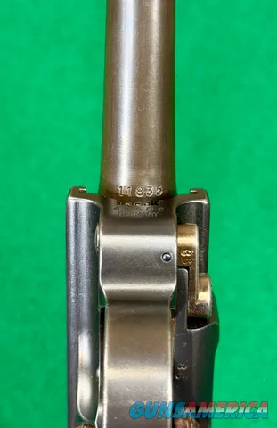 1906 DWM American Eagle Luger – All Matching #s – Grip Safety – Original Wood-Base Mag SN 46586 – VG / Fine Bore