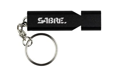 SABRE WHISTLE W/LANYARD BLACK