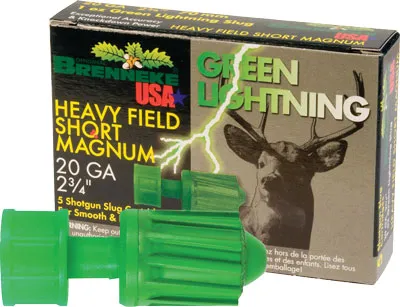 BRENNEKE USA 20GA 2.75" GREEN LIGHTNING ...