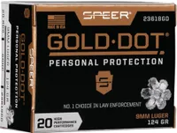 Speer Ammo SPR GOLD DOT 9MM 124GR GDHP