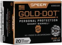Speer Gold Dot 38SPL+P 135 Gr GDHP SB 20 Ct