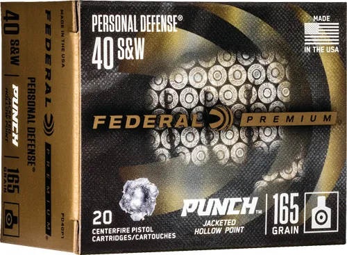 Federal Prem 40S&W 165gr Punch JHP 20rd