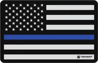 TEKMAT ARMORERS BENCH MAT 11"X17" POLICE SUPPORT FLAG