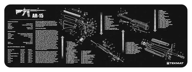 TekMat TEKMAT LONG GUN CLEANING MAT FOR AR-15 BLACK