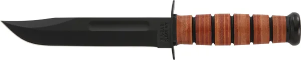 KA-BAR FIGHTING/UTILITY KNIFE 7" W/LEATHER SHEATH US ARMY
