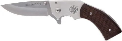 S&W KNIFE MODEL 325 REVOLVER KNIFE 3" FOLDER W/WOOD GRIPS