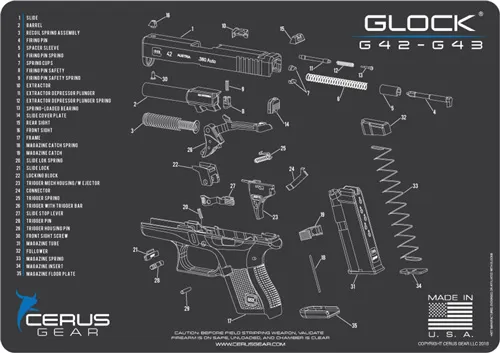 CERUS GEAR 3MM PROMATS 12"X17" GLOCK 42/...