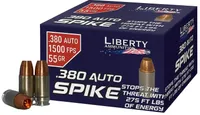 LIBERTY AMMUNITION LIBERTY SPIKE 380ACP MACHINED WITH SATELLITE SPIKE INSIDE CAVITY COPPER PROJO SHELL SHOCK CASING LA-SPI380-55-1500