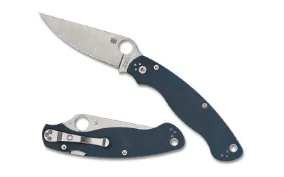 SPYDERCO MILITARY 2 G-10 4" BLUE