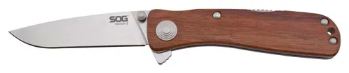 SOG KNIFE TWITCH II SATIN POLISH WOOD HA...