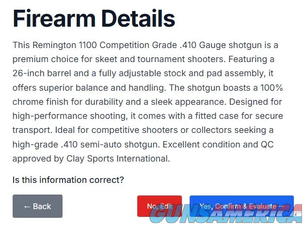 Remington 1100 .410 Competition Skeet Shotgun