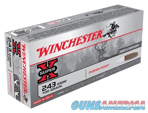 Winchester Ammo X243WSS Power-Point 243WSSM 100gr 20 Per Box/10 Case