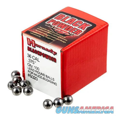 HORNADY .375 .36 CALIBER ROUND BALL 100-COUNT