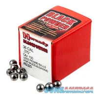HORNADY .375 .36 CALIBER ROUND BALL 100-COUNT