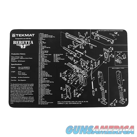 TekMat TEKMAT PISTOL MAT BERETTA 92 BLK