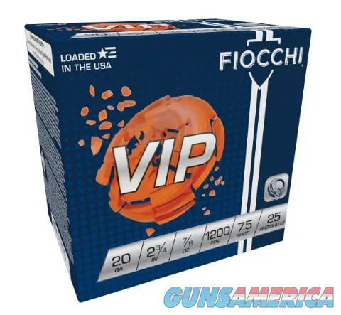 FIOCCHI VIP 20GA 2.75'' 7/8OZ #7.5 25/BX