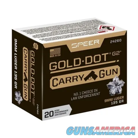 Speer Ammo SPR GOLD DOT CARRY GUN 9MM 135GR HP