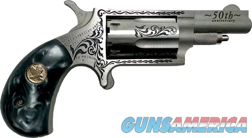 NAA 50TH ANNIVERSARY 22MAG BLACK PEARL GRIP ENGRAVED 5RD NAA-22M-50