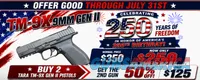 Tara Aerospace TM-9X GEN II 9mm Pistol TM 4.4" Barrel. With (3)-17 Round Mags, Factory Case & Manual