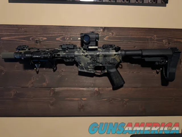 AR-15 Pistol Multicam Cerakote w/ Aimpoint Red Dot