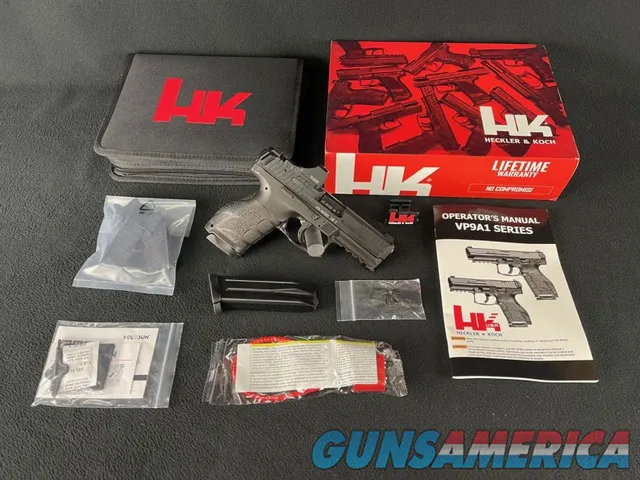 HK VP9A1 K 9mm Matte Black 4" Holosun SC...