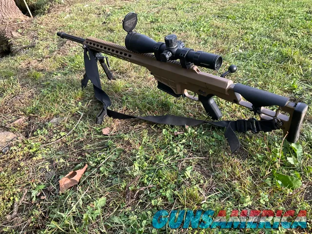 Barrett MRAD FDE bolt-action precision rifle with scope