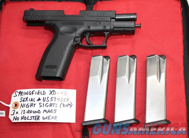 Springfield XD-45 .45 Pistol, Used, 4" Barrel, 3 x 13 Rd Mags